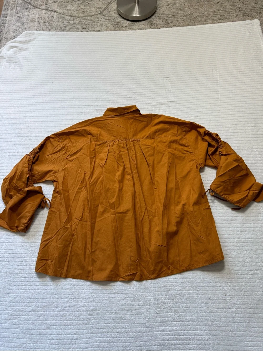 Free People Rust Orange Button-Up Blouse oversized